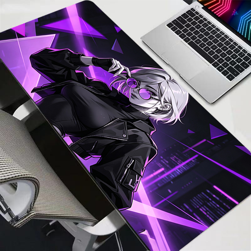 Women Shoes Xxl - ゲーマー向け、かわいいアニメ風の女性柄、XXLサイズ、コンピューター用、拡張型ゲームマウスパッド、デスクマット、キーボード用、耐久性のあるゴム製カーペット、オフィスギフト。
