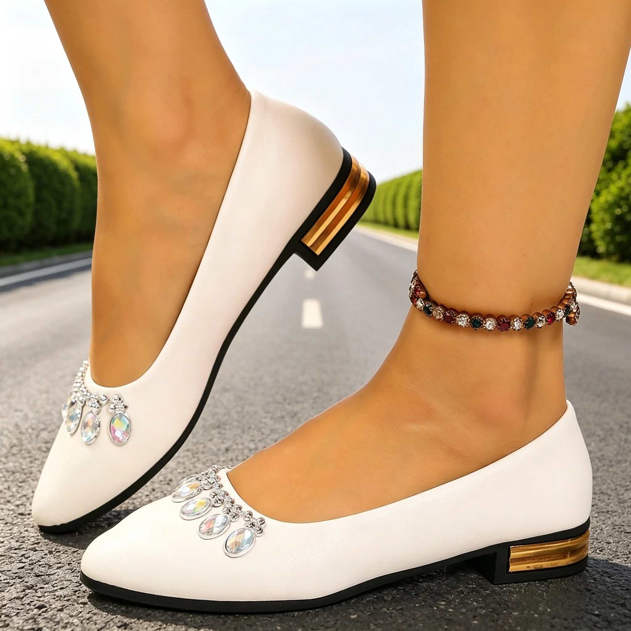 Women'S Shoes Quality - レディースフラットシューズ ポインテッドトゥ バレエシューズ プラスサイズ フラットスニーカー レディース