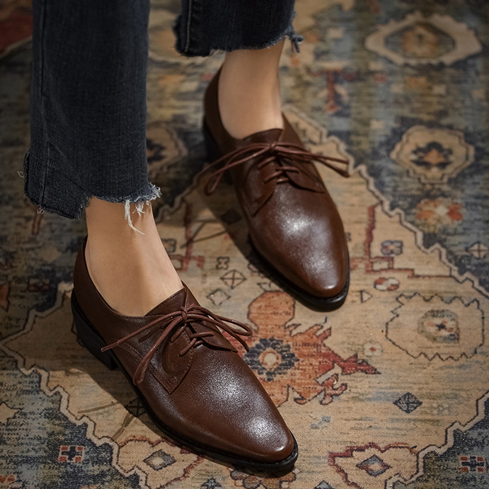 LIHUAMAO 牛革製 レディースシューズ カジュアル ブ - Oxford Lace Up Women のレビューと価格
