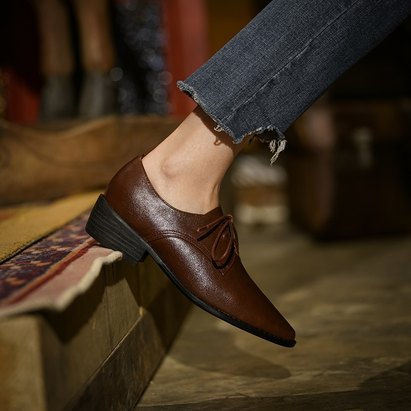 LIHUAMAO 牛革製 レディースシューズ カジュアル ブ - Oxford Lace Up Women のレビューと価格