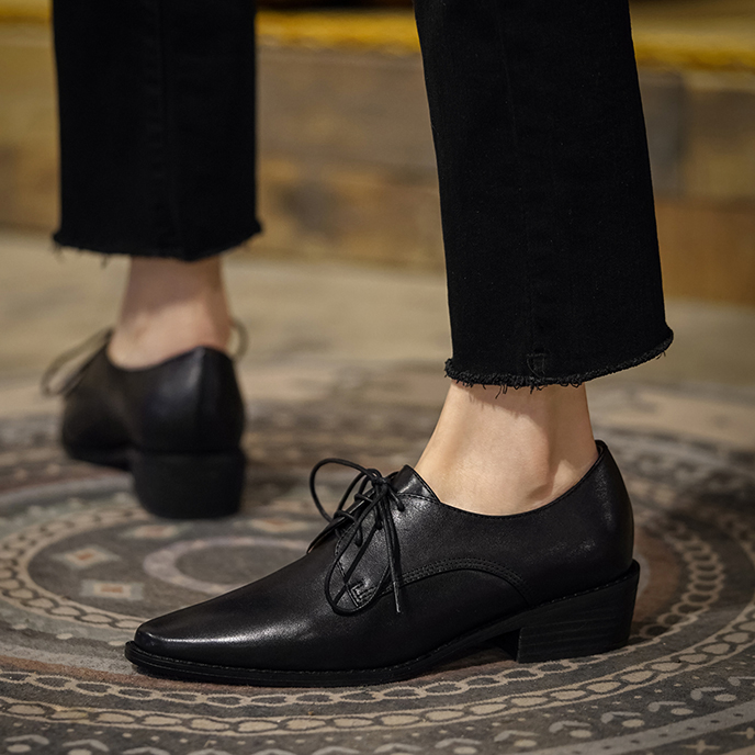 LIHUAMAO 牛革製 レディースシューズ カジュアル ブ - Oxford Lace Up Women のレビューと価格