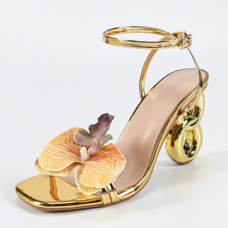Aneikeh ゴールデン オープントゥ バックルストラップ - Women'S Shoes Quality のレビューと価格