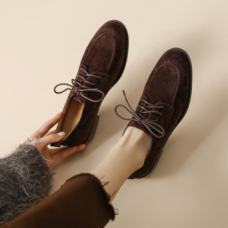 2025年春秋新作 レディース レトロ レースアップ オック - Oxford Lace Up Women のレビューと価格