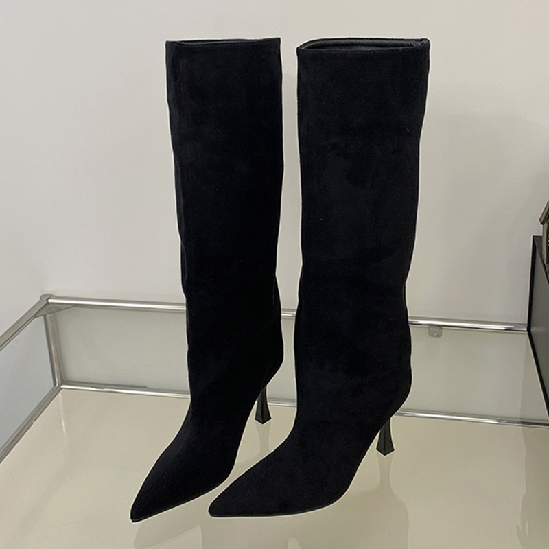 エイリーケンの冬用レトロデザイン、つま先が尖ったニーハイブー - Knee High Boots Women のレビューと価格