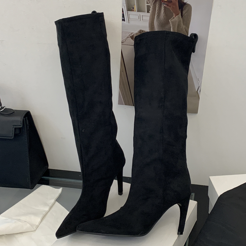 Eilyken セクシーな細いハイヒール ポインテッドトゥ  - Knee High Boots Women のレビューと価格